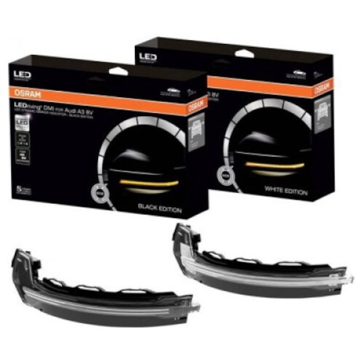 Комплект от 2 динамични Full LED сигнала за Osram LEDriving DMI Mirror, съвместими с Audi A3 S3 8V (2013-) RS3 8VA (2015-) Бял (LEDDMI8V0WTS)