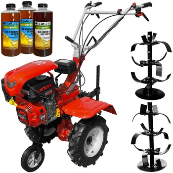 Set Motocultor Loncin LC 850, motor 7 cp, latime lucru 90 cm, 2+1 viteze, freze, capota cu far, roti cauciuc, 3 uleiuri AgroPro Set Motocultor Loncin LC 850, motor 7 cp, latime lucru 90 cm, 2+1 viteze, freze, capota cu far, roti cauciuc, 3 uleiuri AgroPro