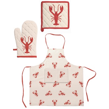 Set sort, manusa si suport oala Silver Pine Mistral, bumbac 100%, 3 piese, Roz Set sort, manusa si suport oala Silver Pine Mistral, bumbac 100%, 3 piese, Roz