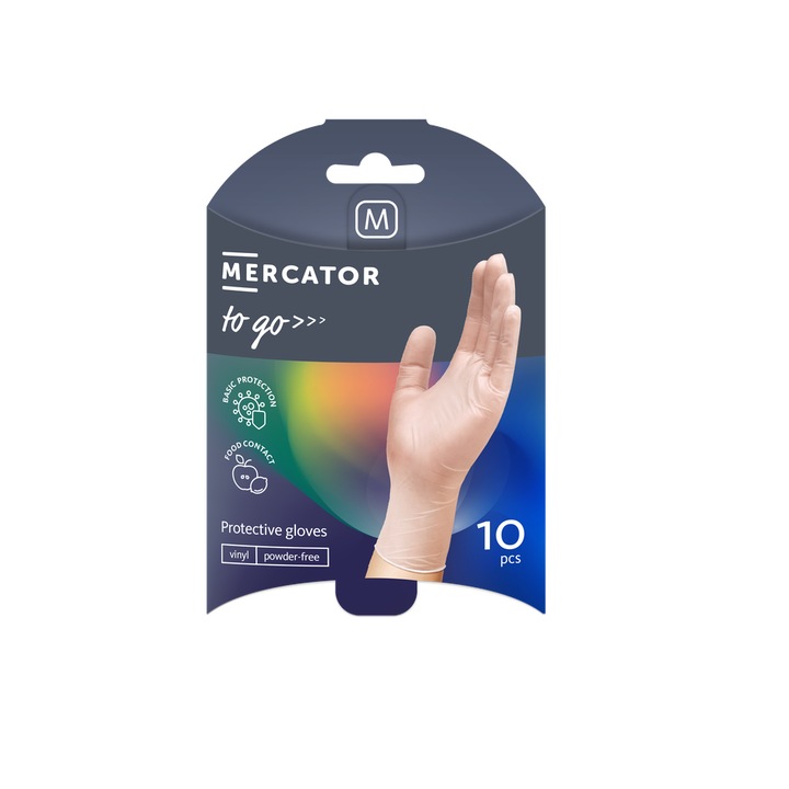 Set 10 manusi de unica folosinta Mercator Vinyl TO-GO marimea M