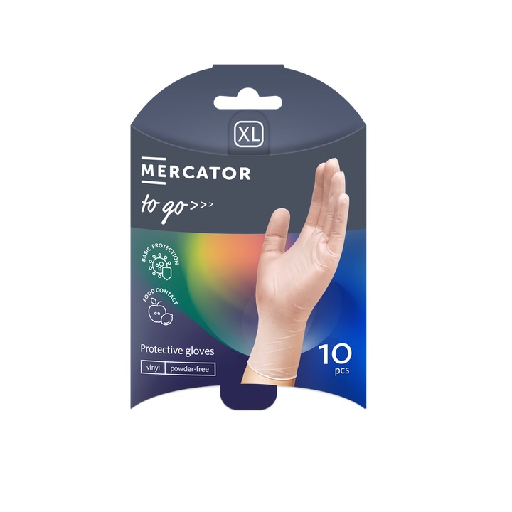 Set 10 manusi de unica folosinta Mercator Vinyl TO-GO marimea XL