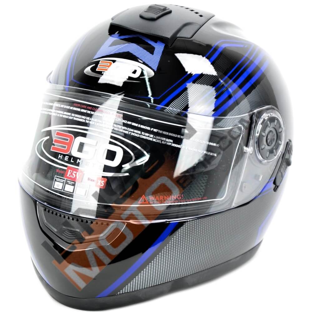Casca Moto 3GO E5V BLUE, XL
