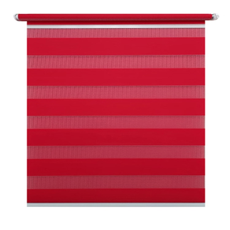 Jaluzea tip Rulou textil MAXI,Deko Design,Rolete Zebra Day & Night Luxury High Quality, 170x240cm,ZW22,culoare rosu,accesorii albe