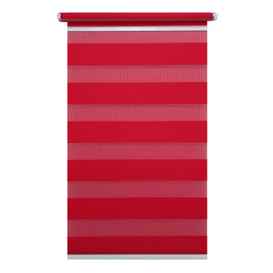 Jaluzea tip Rulou textil MINI,Deko Design,Rolete Zebra Day & Night Luxury High Quality, 94x140cm,ZW22,culoare rosu,accesorii albe