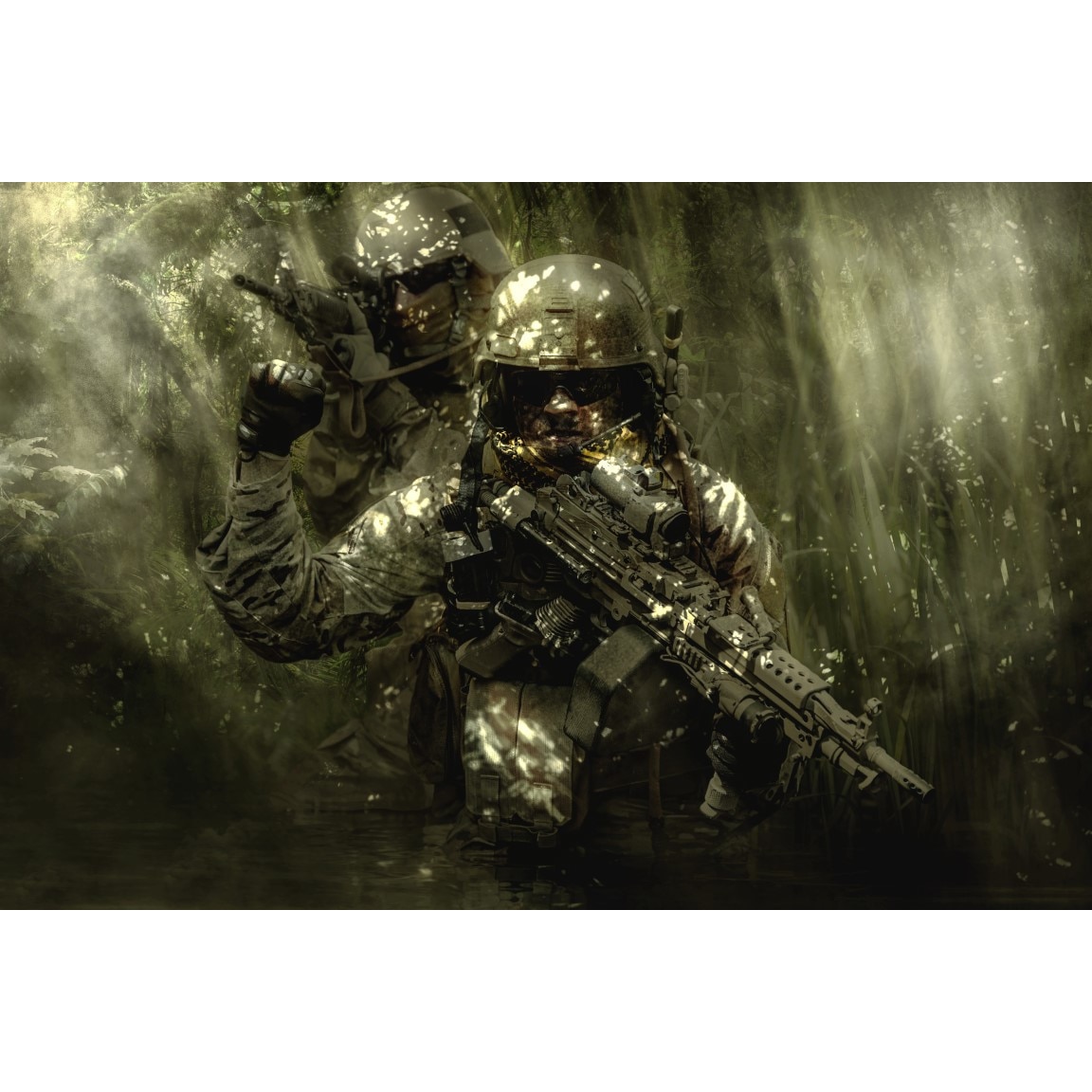 Tablou canvas Portrait64 Soldati in jungla, 75 x 50 cm