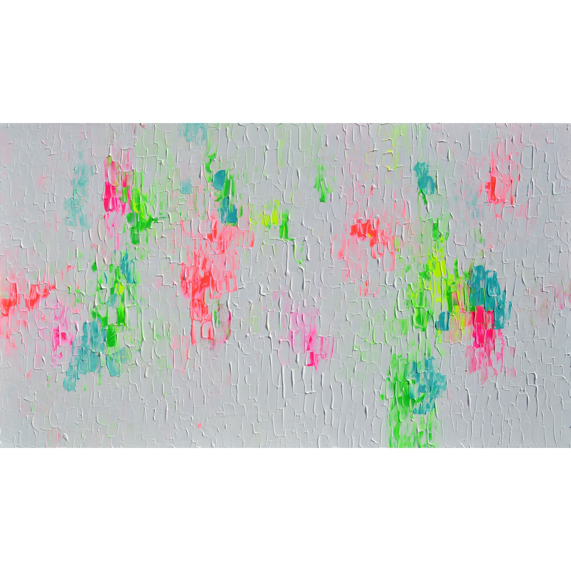 Tablou abstract, relief, cutit de paleta, alb, verde, galben, turcoaz, pictat manual, pictura abstracta mare, moderna, unicat, originala, calitate de galerie, Tranquil II, 140x80x4 cm, pictor Soos Tiberiu