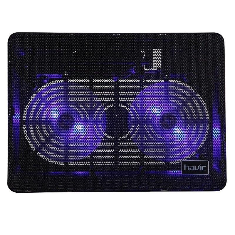 Suport cooler laptop F2035 Havit GAMENOTE compatibil pana la 15.6 inch, iluminat LED, 2 ventilatoare, Negru