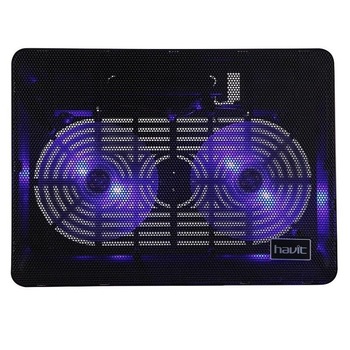 Suport cooler laptop F2035 Havit GAMENOTE compatibil pana la 15.6 inch, iluminat LED, 2 ventilatoare, Negru Suport cooler laptop F2035 Havit GAMENOTE compatibil pana la 15.6 inch, iluminat LED, 2 ventilatoare, Negru