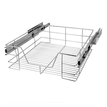 Sertar pentru dulap de bucatarie, Telescopic, Argintiu, 40 cm Sertar pentru dulap de bucatarie, Telescopic, Argintiu, 40 cm
