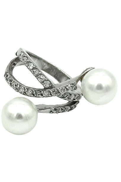 Inele alb m16, Alb-argintiu, 56