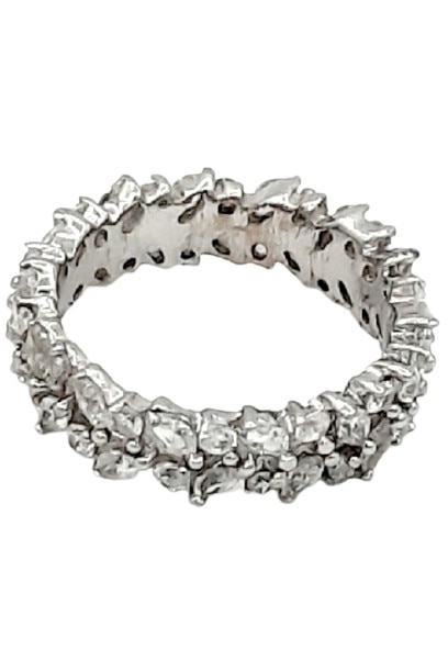 Inele Argint 925 Doris cu pietre, Alb-argintiu, 55