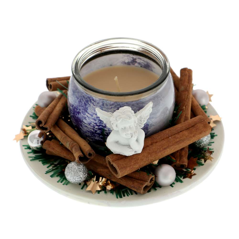 Lumanare Craciun cu Scortisoara si Inger 10x15 cm