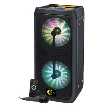 Boxa bluetooth portabila RIF REFCO ® RF-2122A-8 , putere 200W , lumini disco, bass puternic, slot MicroSD , USB , AUX , Radio FM , display LED, microfon si telecomanda incluse , negru Boxa bluetooth portabila RIF REFCO ® RF-2122A-8 , putere 200W , lumini disco, bass puternic, slot MicroSD , USB , AUX , Radio FM , display LED, microfon si telecomanda incluse , negru