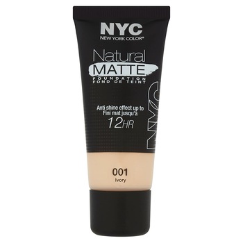 Fond de ten Nyc Natural Matte Foundation, 001 Ivory, 30ml Fond de ten Nyc Natural Matte Foundation, 001 Ivory, 30ml