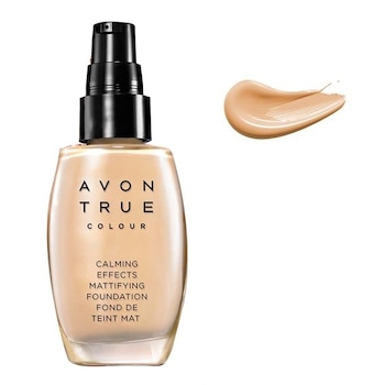 Fond de ten cu efect iluminator True Colour Calming Effects, Nude, Avon 30 ml Fond de ten cu efect iluminator True Colour Calming Effects, Nude, Avon 30 ml