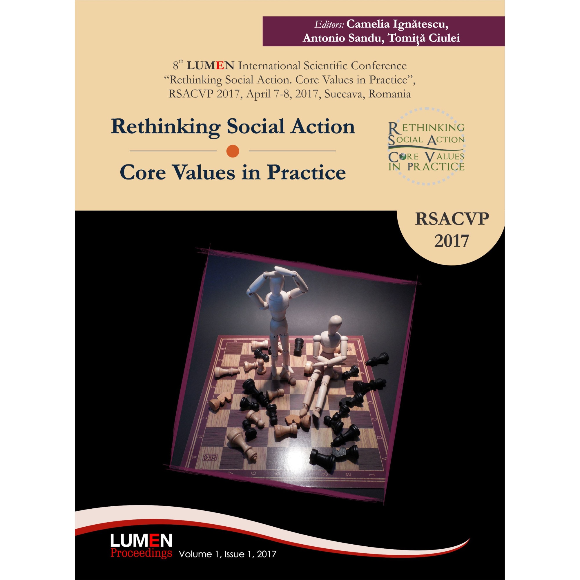 Rethinking social action, core values in practice 2017, editori Camelia Ignatescu, Antonio Sandu, Tomita Ciulei, 1015 pagini