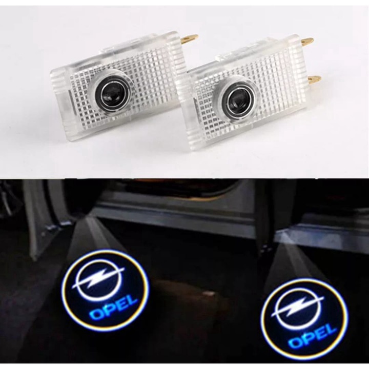 Комплект от 2 AutoREY® LED светлини за врати, с лого за Opel Insignia A/B, Plug & Play монтаж, 7.5W, Cree LED, силна бяла светлина 6000K, без грешка от изгорели крушки, идеални за персонализиране на вашия автомобил
