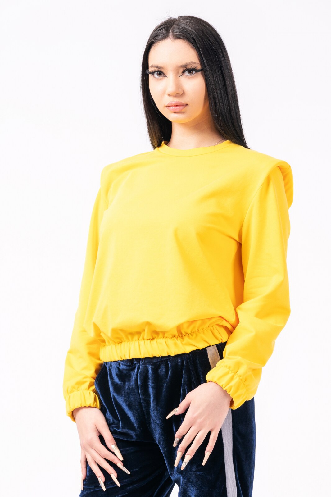 Bluza cu pernite la umeri Lazo, Galben