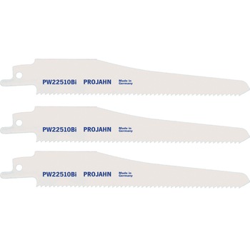 Set panze fierastrau sabie PROJAHN PM22510Bi, din Bi-Metal pentru lemn, inox si otel 3 buc/set 10X205MM Set panze fierastrau sabie PROJAHN PM22510Bi, din Bi-Metal pentru lemn, inox si otel 3 buc/set 10X205MM