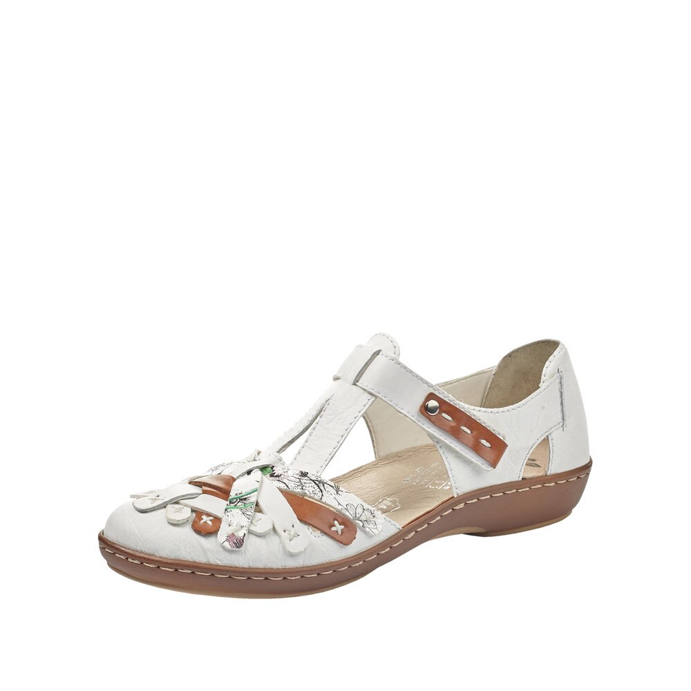 Pantofi dama Rieker Ingrid, Alb-Maro, 36