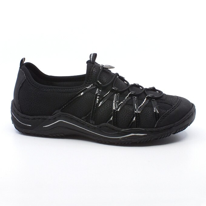 Pantofi sport, dama, piele ecologica, Rieker, negru, Negru
