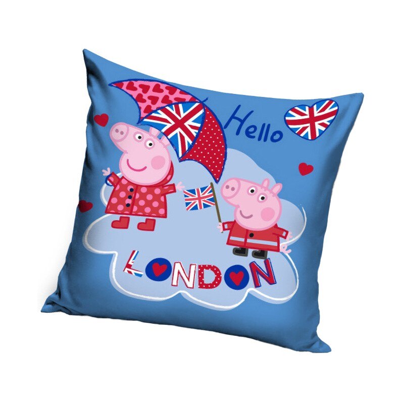 Fata De Perna Peppa Pig Hello London 40x40cm, Multicolor