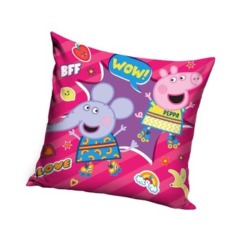 Fata De Perna Peppa Pig BFF Love 40x40cm, Multicolor Fata De Perna Peppa Pig BFF Love 40x40cm, Multicolor