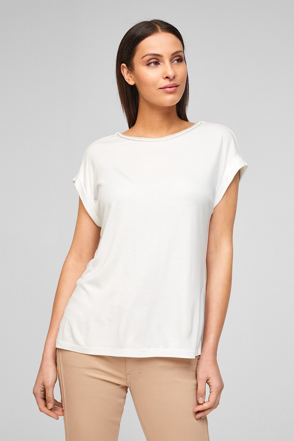 s.Oliver, Tricou cu maneci cazute, Alb