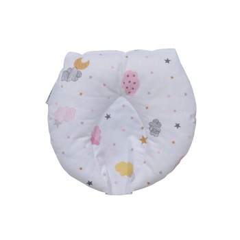 Perna pentru formarea capului bebelusului Nichiduta 20x20cm Pink Clouds Perna pentru formarea capului bebelusului Nichiduta 20x20cm Pink Clouds