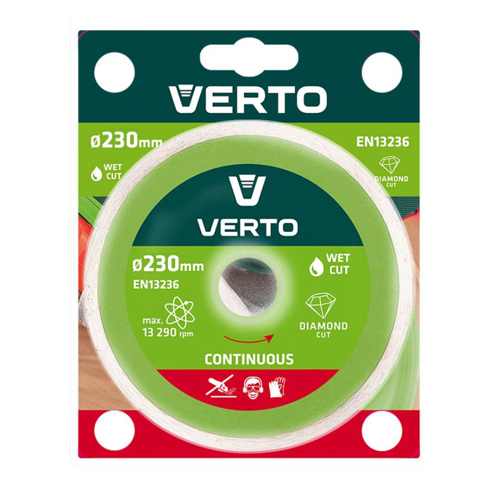 Disc Diamantat Continuu Verto, 230x2 mm, Prindere 22.2 mm
