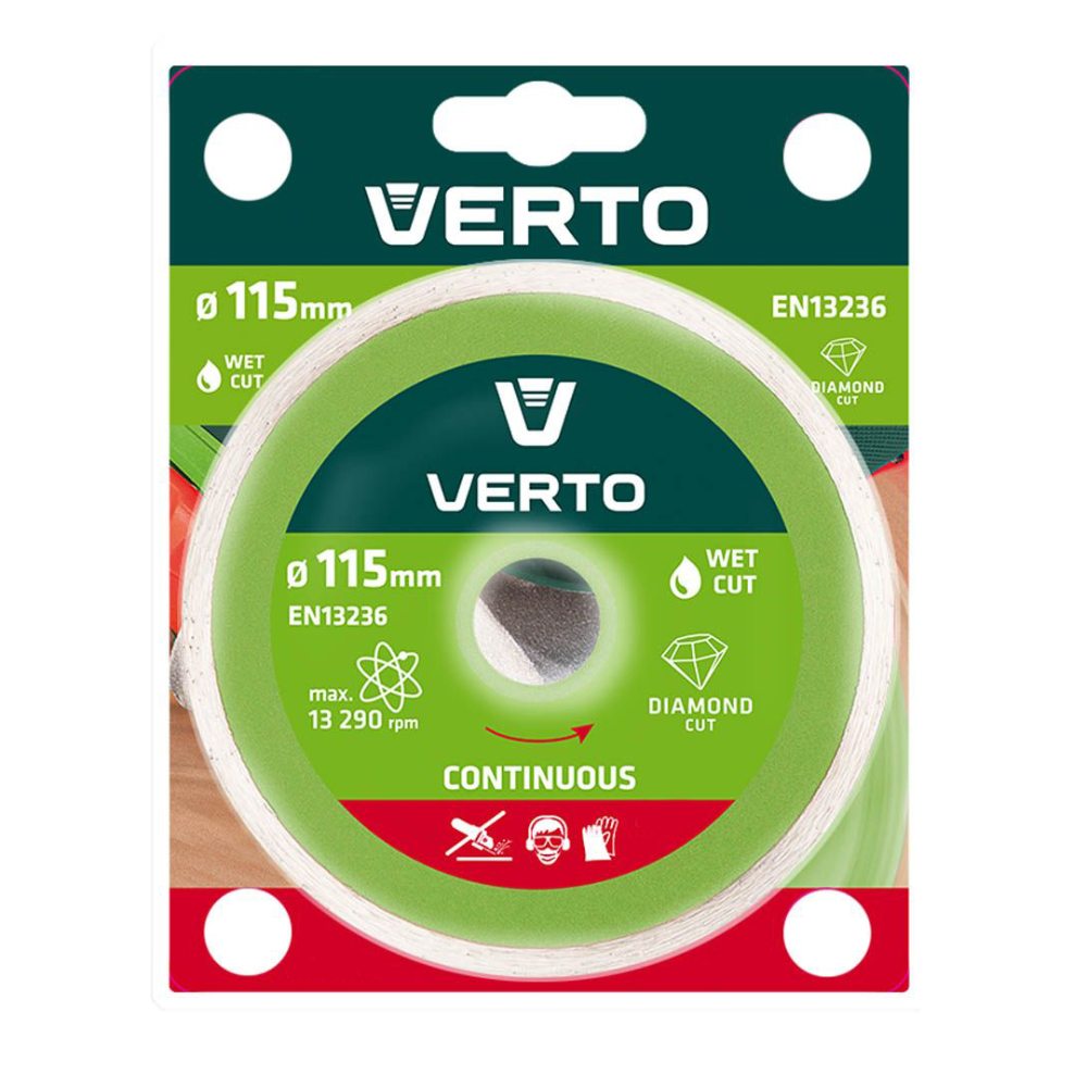 Disc Diamantat Continuu Verto, 115x2 mm, Prindere 22.2 mm