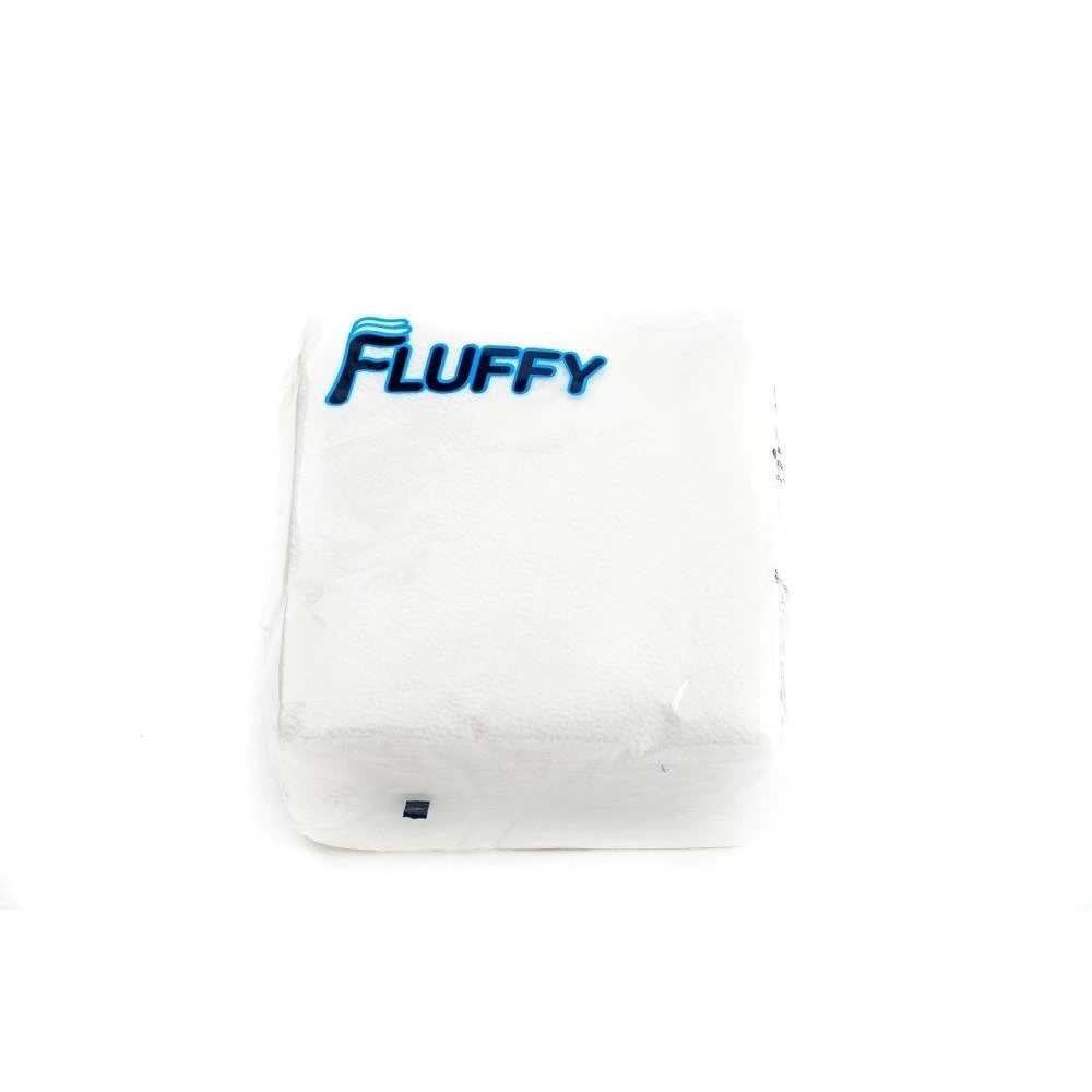 Pachet 100 Servetele Albe de Masa Fluffy, 33x33 cm, 2 Straturi