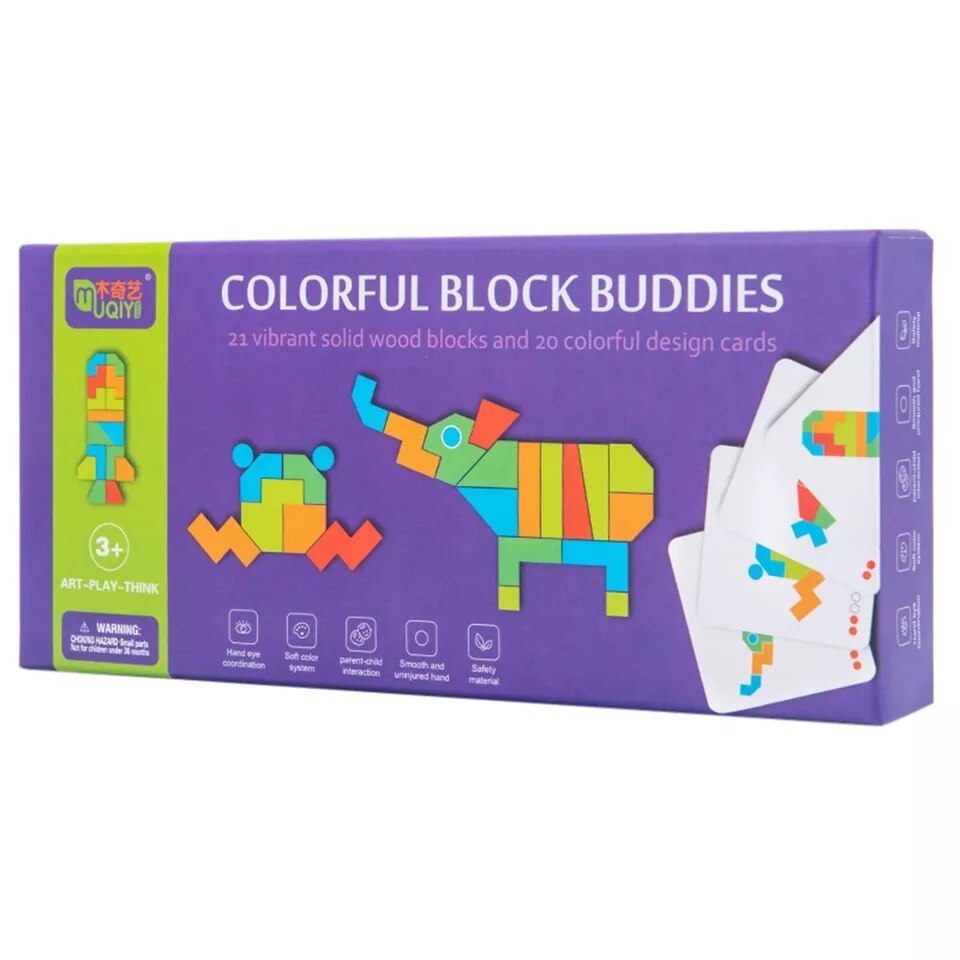 Blocuri colorate interactive 21 piese - MUQIY - Colorful Block Buddies