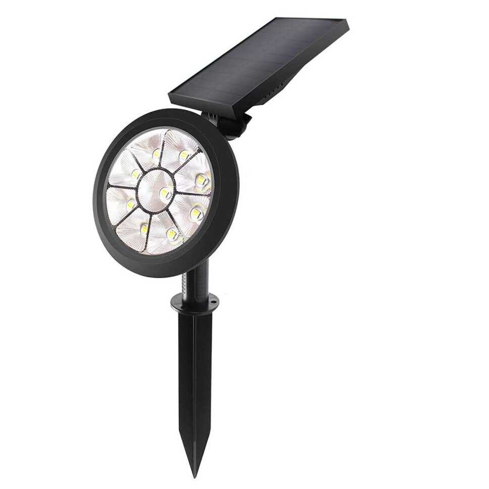 Spot solar cu 2 moduri de luminare, lumina LED 9 RBG, 7 culori selectabile, Barste