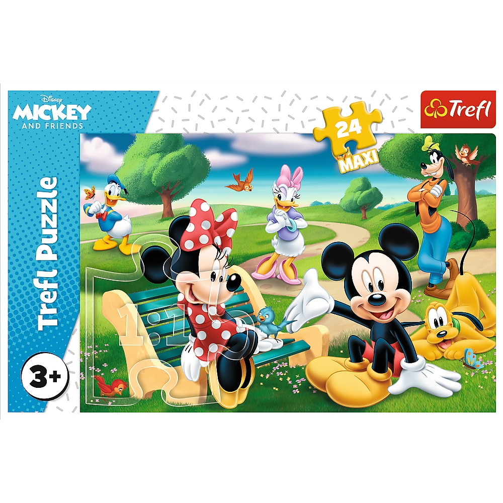 Endurance clock Wide range Puzzle Trefl Maxi, Disney Mickey Mouse, Intre Prieteni, 24 piese - eMAG.ro
