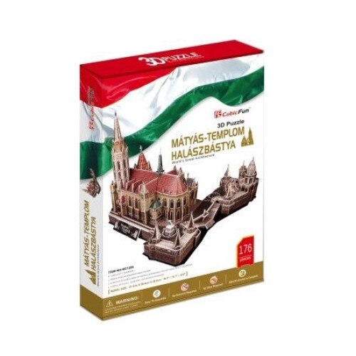 Puzzle 3D CubicFun Catedrala Matthias din Bastionul Pescarilor Budapesta, 176 piese