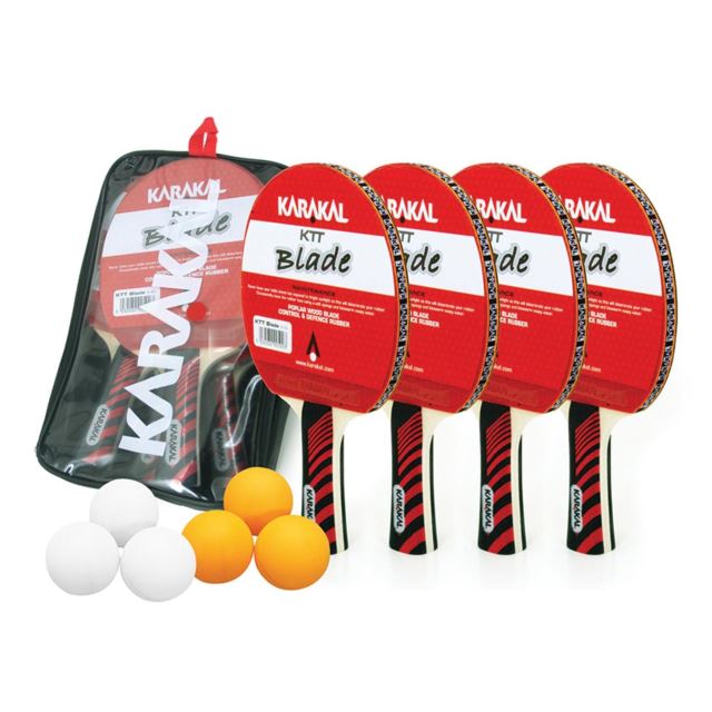 Set tenis de masa Karakal, 4 palete cu burete, 6 mingi, husa
