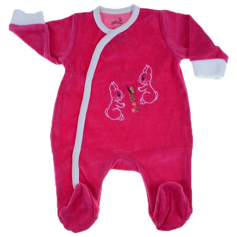 Salopeta cu maneca lunga pentru fete Pifou Model 32 SPCP-27, Fucsia 54-58 cm