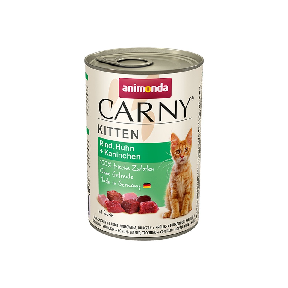 Hrana umeda pentru pisici Carny Kitten, Vita, Pui, Iepure, 400g
