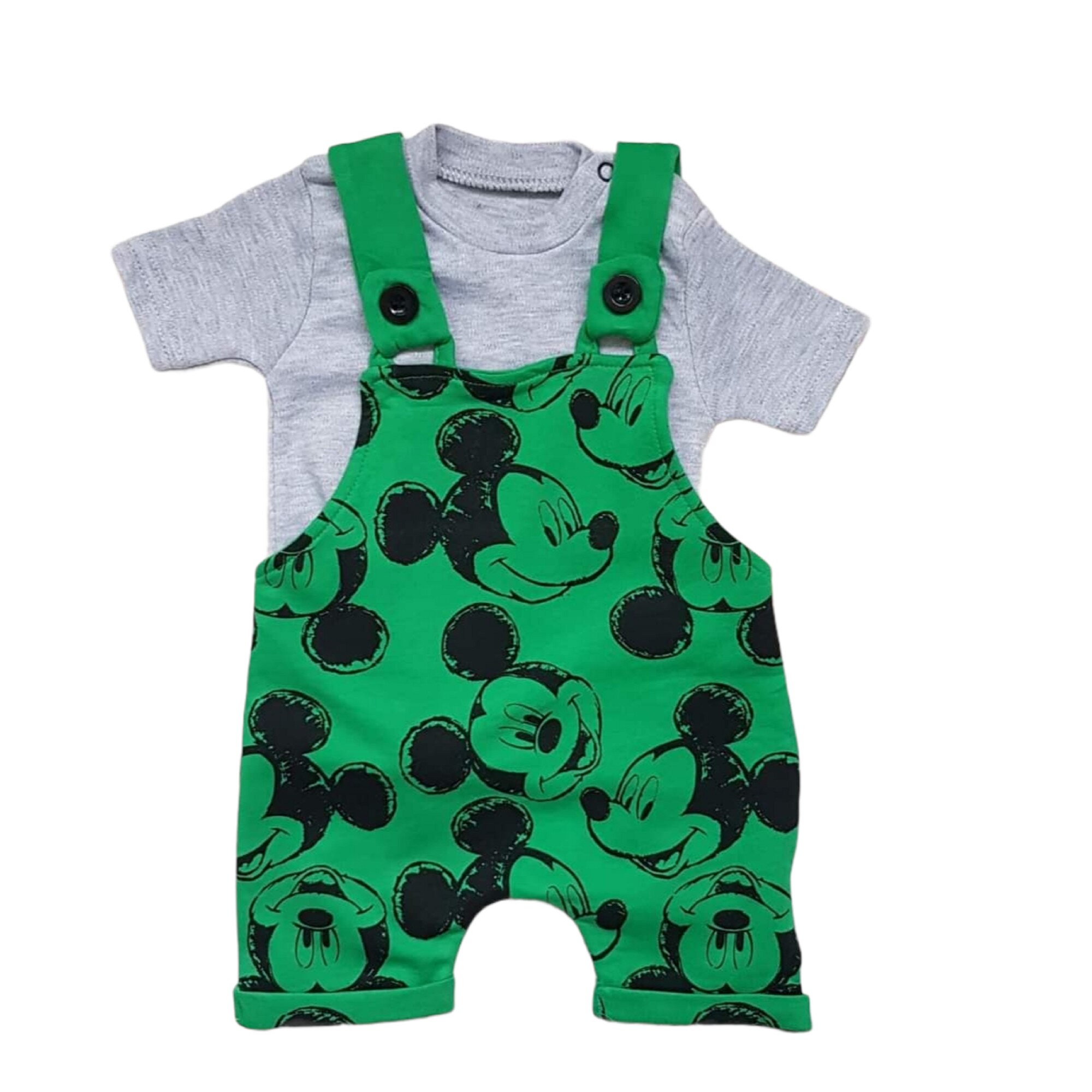 Salopeta bebe cu tricou de bumbac, varsta 6-9 luni, 74 cm, Multicolor