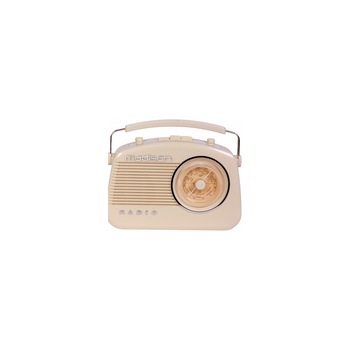 Radio Portabil cu Functie Bluetooth 3.0, Emisie AM/FM, Compact, Ergonomic, MP3-player, Banda FM 87,5 - 108MHz, Banda AM 530 - 1605kHz, Design Vintagem, Culoare Crem Radio Portabil cu Functie Bluetooth 3.0, Emisie AM/FM, Compact, Ergonomic, MP3-player, Banda FM 87,5 - 108MHz, Banda AM 530 - 1605kHz, Design Vintagem, Culoare Crem
