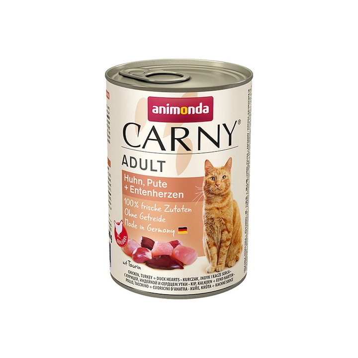 Мокра храна за котки Carny Adult Chicken, Пуйка, Патица 400гр