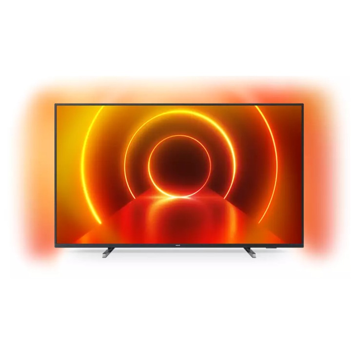 Televizor Philips LED Smart TV 4K UHD, P5 Perfect Picture, Diagonala 50inch (126cm), Ambilight, Alexa integrat, Pauza TV, Youtube/Netflix, QuadCore, 3840 x 2160, Negru