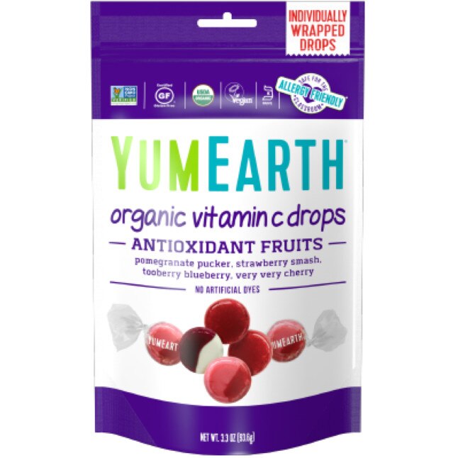 Dropsuri Organice Antioxidante cu Vitamina C YumEarth 93.6g
