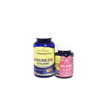 Set Magneziu Organic cu Vitamina B Complex, Herbagetica, Supliment Alimentar pentru Combaterea Oboselii si Extenuarii si Functionarea normala a sistemului Osos si Muscular, 60x10 comprimate Set Magneziu Organic cu Vitamina B Complex, Herbagetica, Supliment Alimentar pentru Combaterea Oboselii si Extenuarii si Functionarea normala a sistemului Osos si Muscular, 60x10 comprimate