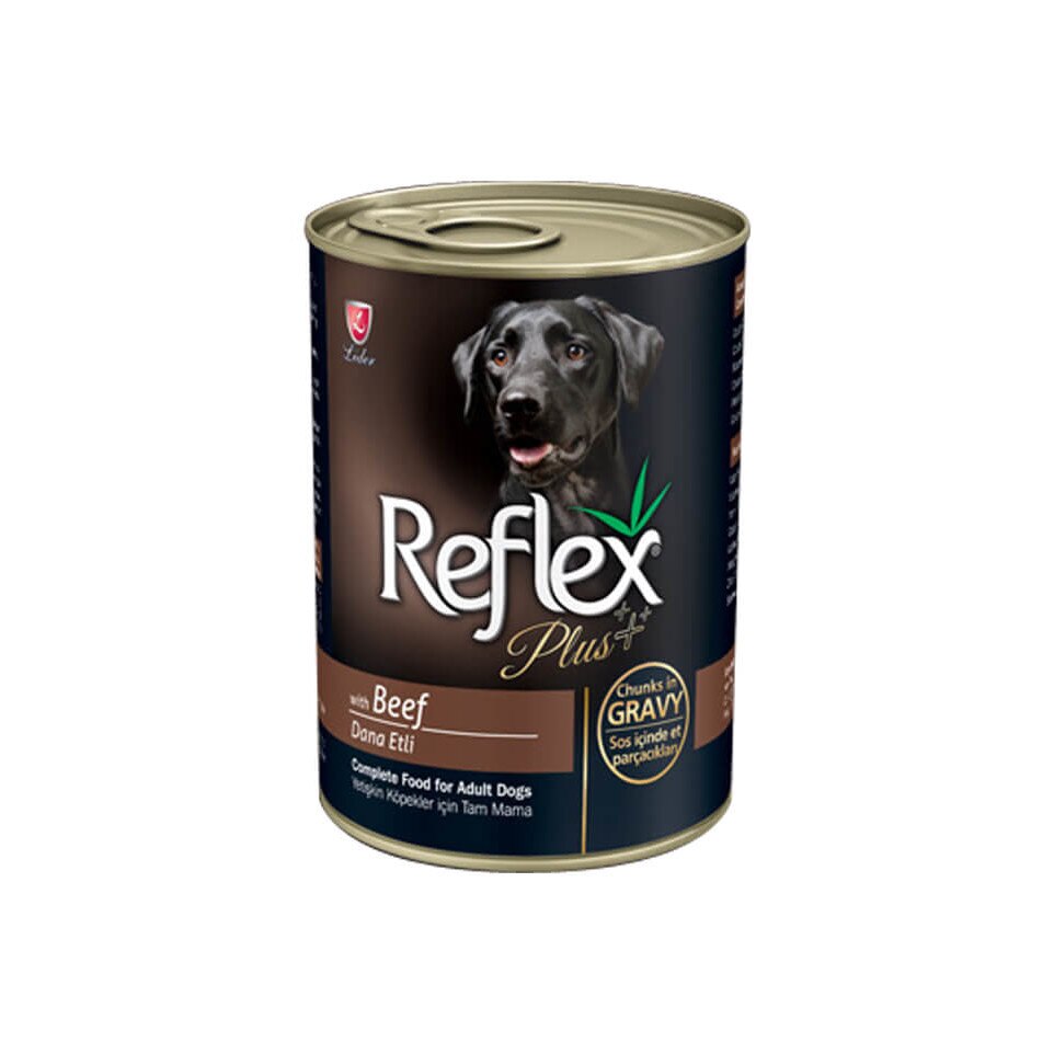 Hrana umeda pentru caini Reflex Plus Dog, Vita in sos, 400g