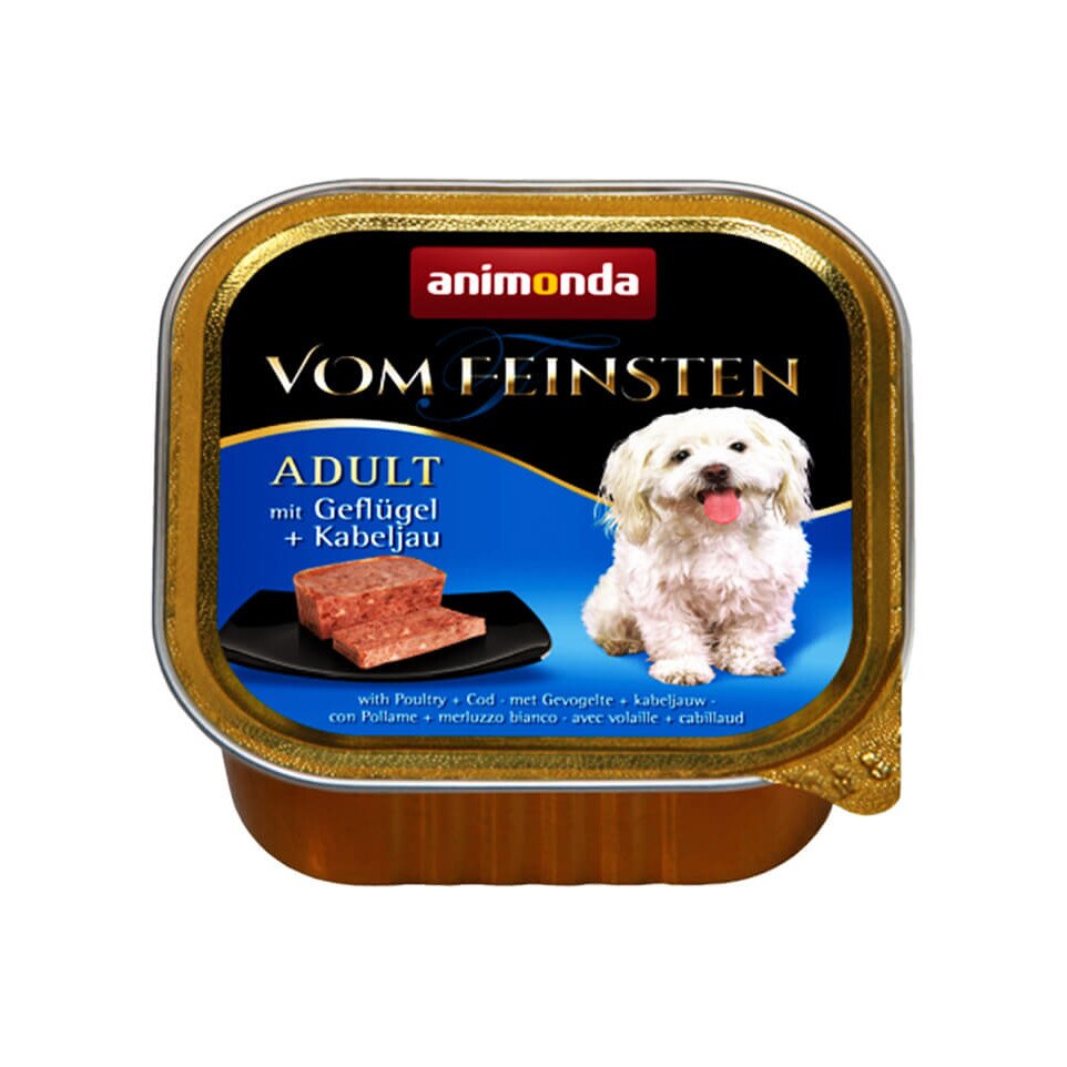 Hrana umeda pentru caini Vom feinsten, Pasare si Cod, 150g