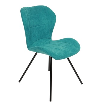 Scaun living, iMK®, fix, fara brate, cadru otel negru, tapiterie stofa turcoaz, 50 x 58 x 84 cm Scaun living, iMK®, fix, fara brate, cadru otel negru, tapiterie stofa turcoaz, 50 x 58 x 84 cm