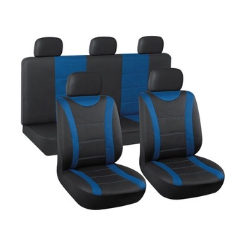 Set huse auto 3 piese, Automax, universale, albastru cu negru Set huse auto 3 piese, Automax, universale, albastru cu negru
