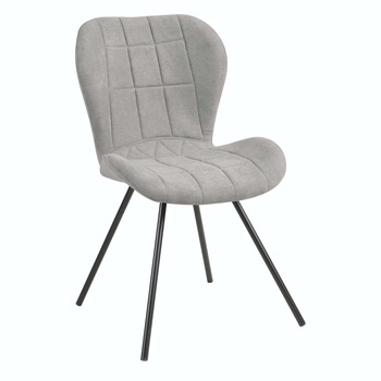 Scaun living, iMK®, fix, fara brate, cadru otel negru, tapiterie stofa gri, 50 x 58 x 84 cm Scaun living, iMK®, fix, fara brate, cadru otel negru, tapiterie stofa gri, 50 x 58 x 84 cm